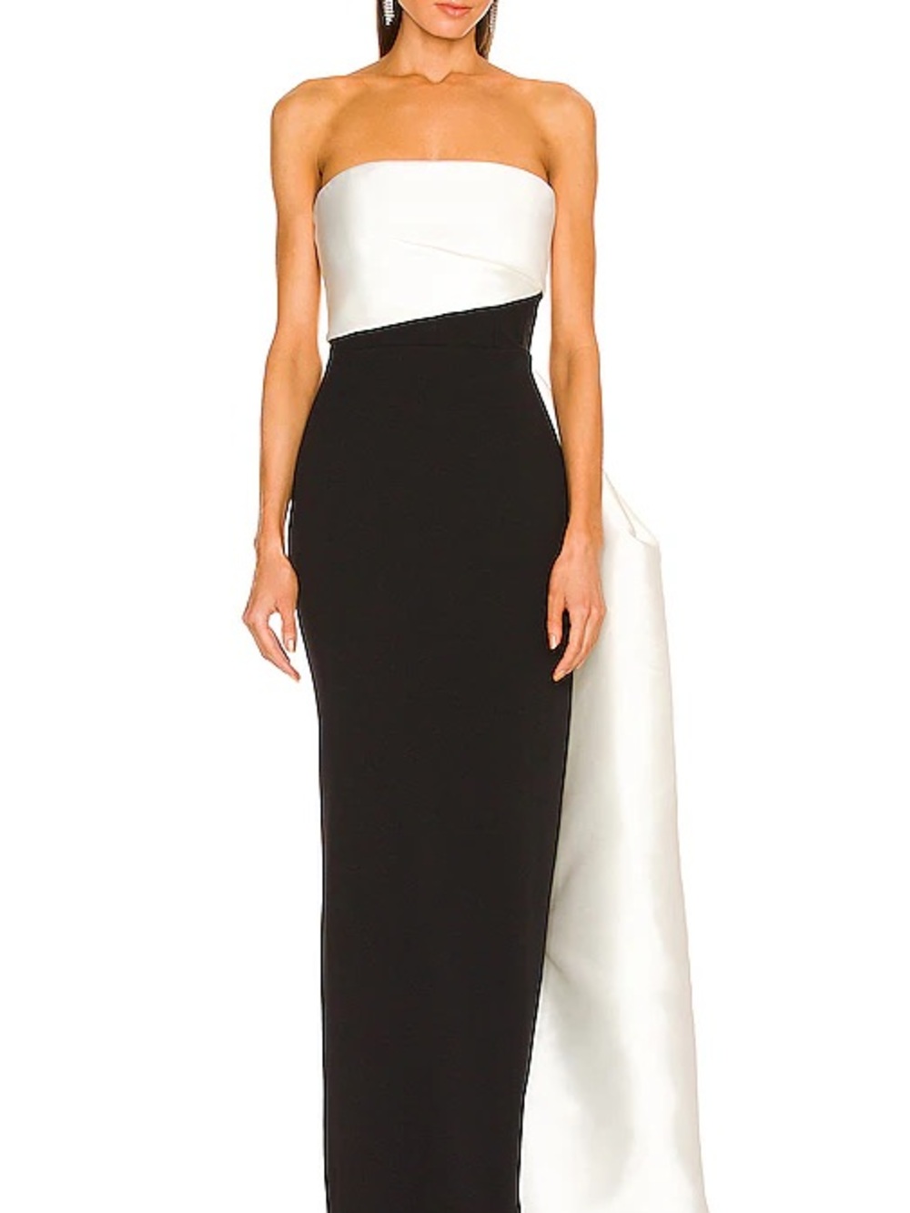 Likely Strapless Black & White Column Evening Gown size 0
